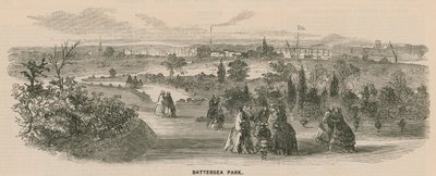 General View of People Walking in Battersea Park by English School