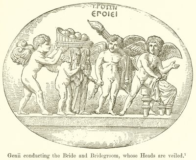 Genii Conducting the Bride and Bridegroom by English School