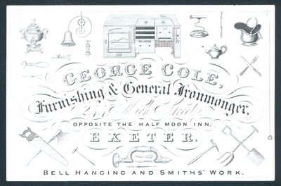 George Cole, Furnishing and General Ironmonger, Trade Card by English School