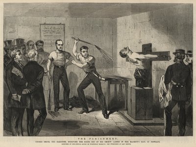 George Smith, the Garotter, Receiving the Sixth Out of His Thirty Lashes by English School