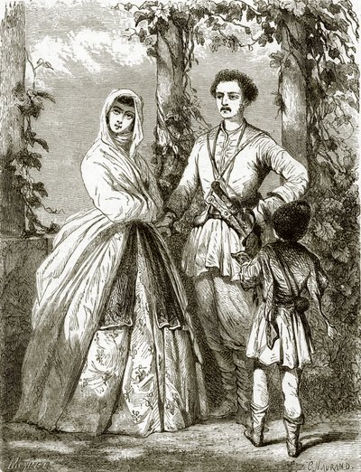 Georgian costumes by English School