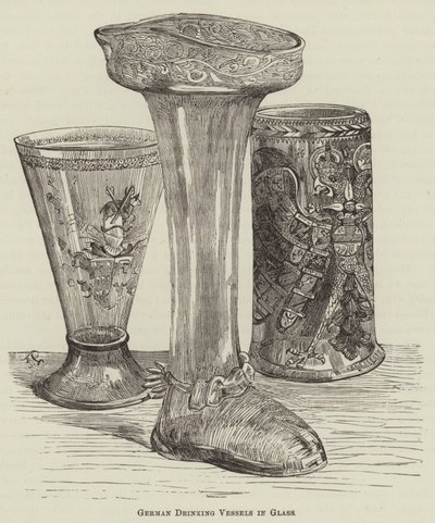 German Drinking Vessels in Glass by English School