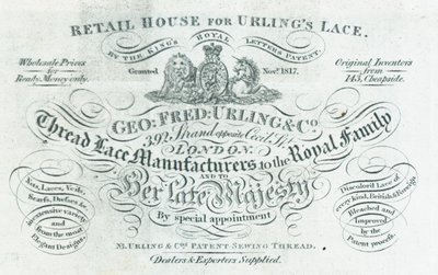 Geroge Fred Urling & Co, thread lace manufacturer by English School