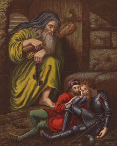 Giant Despair Visits Christian and Hopeful in the Dungeon by English School