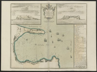 Gibraltar Bay (West and East Prospect of G. Hill.) By C. Price by English School