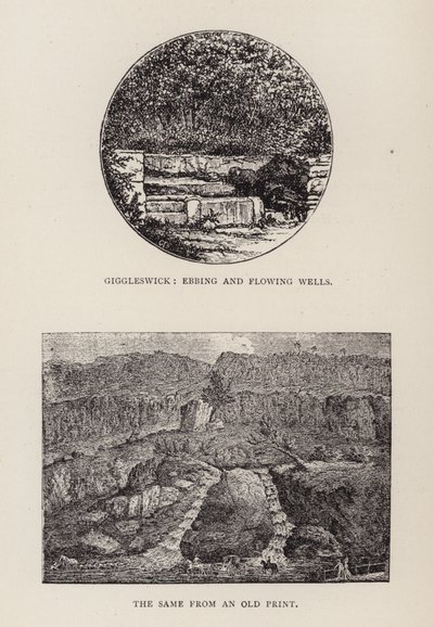 Giggleswick, Ebbing and Flowing Wells (engraving) by English School