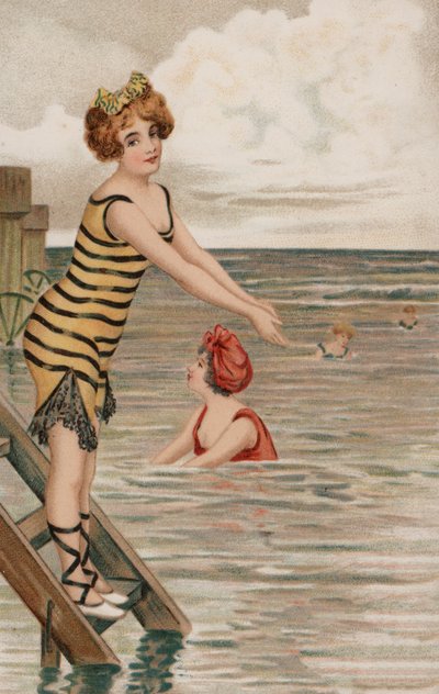Girl About to Plunge into the Sea by English School