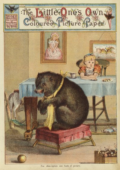 Girl at the Table with a Bear by English School