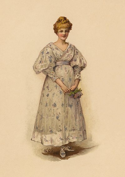 Girl Holding a Posy by English School