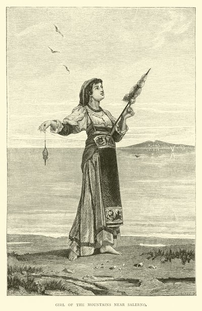 Girl of the mountains near Salerno by English School