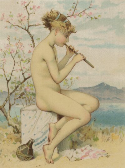 Girl Playing the Recorder by English School