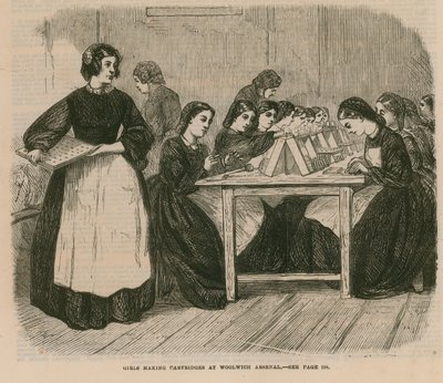 Girls Making Cartridges at Woolwich Arsenal by English School