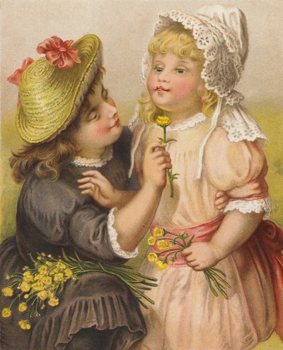 Girls with Buttercups by English School