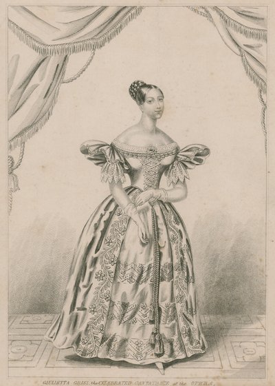 Giulietta Grisi, the celebrated Cantatrice at the Opera by English School