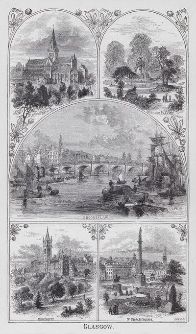 Glasgow (engraving) by English School