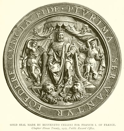 Gold Seal Made by Benvenuto Cellini for Francis I of France by English School