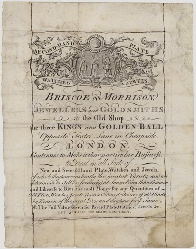 Goldsmiths and Silversmiths, Briscoe and Morrison by English School