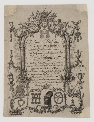 Goldsmiths and Silversmiths, Chalmers and Robinson by English School