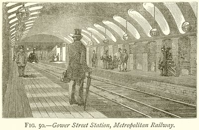 Gower Street Station, Metropolitan Railway by English School