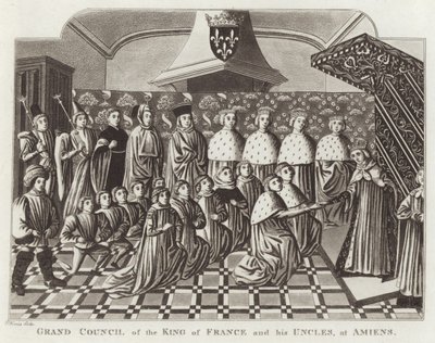 Grand Council of the King of France and his Uncles at Amiens by English School