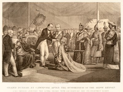 Grand Durbar at Cawnpore After the Suppression of the Sepoy Revolt by English School