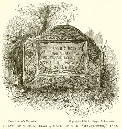 Grave of Thomas Clark, Mate of the Mayflower, 1627 by English School