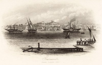 Gravesend from Tilbury Fort by English School
