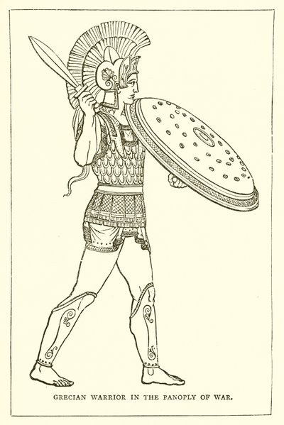 Grecian Warrior in the Panoply of War by English School