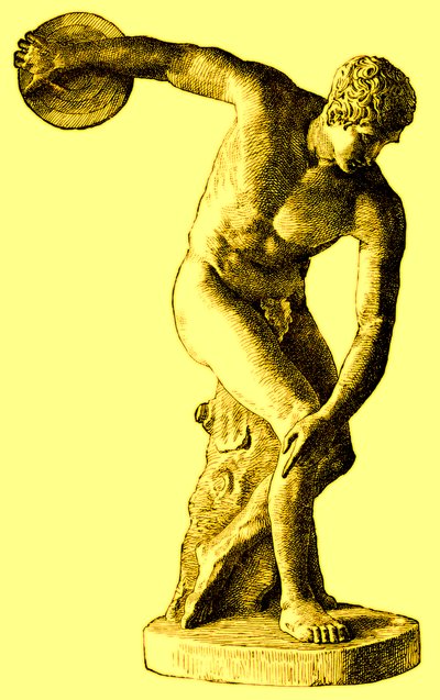 Greek Athlete Throwing the Discus, Illustration from Cassell