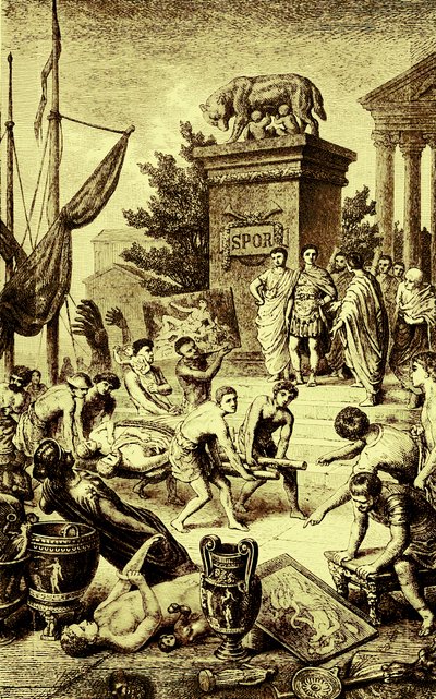 Greek Culture - Statues and Works of Art Carried Off to Rome (illustration from The Illustrated History of the World, published c.1880) by English School
