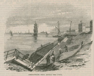 Greenwich Pier After the Fall by English School