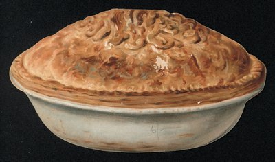 Greetings card in the shape of a pie by English School