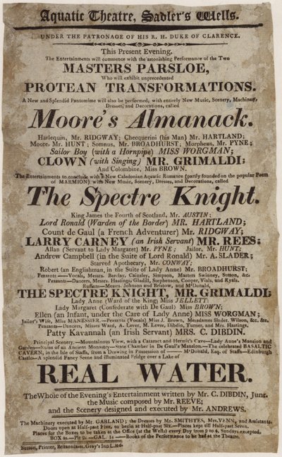 Grimaldi at the Aquatic Theatre by English School