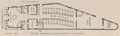 Ground plan of Holland Park Dairy before the removal of the stalls by English School