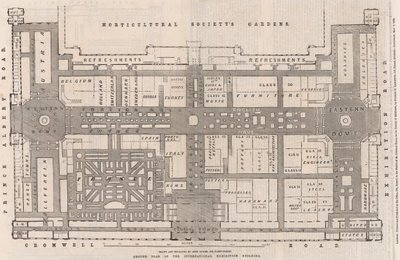 Ground plan of the International Exhibition Building by English School