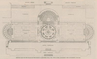 Ground Plan of the Palace of the People at Muswell Hill by English School