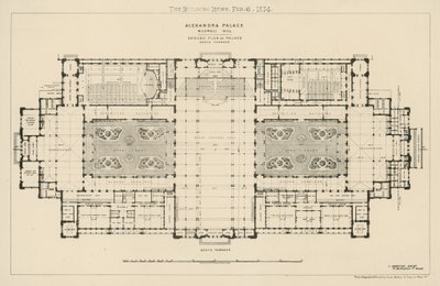Ground Plan of the North Terrace of Alexandra Palace by English School