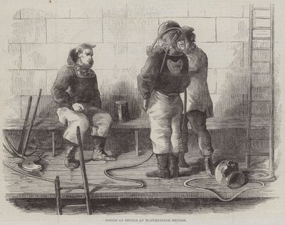 Group of Divers at Westminster Bridge by English School