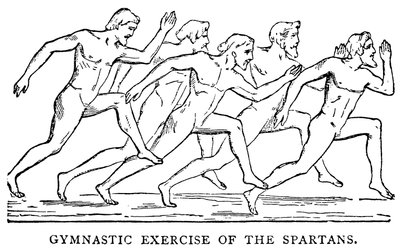 Gymnastic exercise of the Spartans, illustration from The Illustrated History of the World, c.1880 by English School