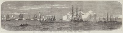 HMS Dauntless, with Russian Prizes, passing the Swedish Fleet by English School