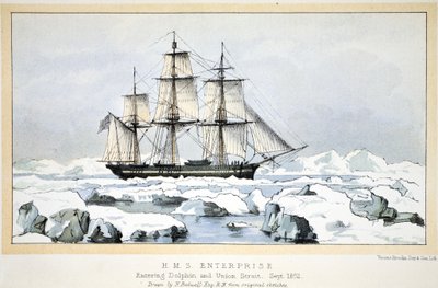 HMS Enterprise entering Dolphin and Union Strait, September 1852 by English School