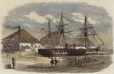 HMS Leopard in Dock at Shanghai by English School