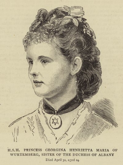 HSH Princess Georgina Henrietta Maria of Wurtemberg, Sister of the Duchess of Albany by English School
