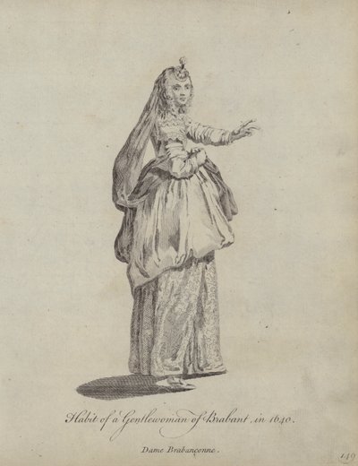 Habit of a Gentlewoman of Brabant in 1640 by English School