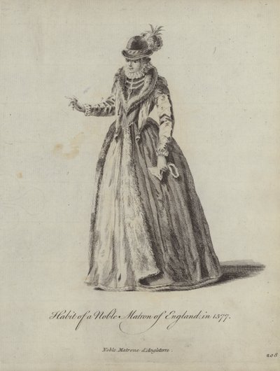 Habit of a Noble Matron of England in 1577 by English School