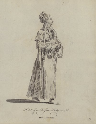 Habit of a Persian Lady in 1568 by English School