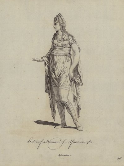 Habit of a Woman of Africa in 1581 by English School