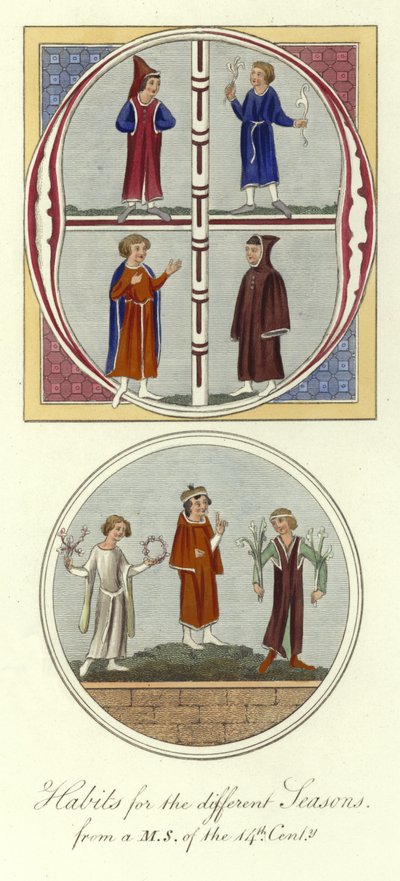 Habits for the Different Seasons, 14th Century by English School