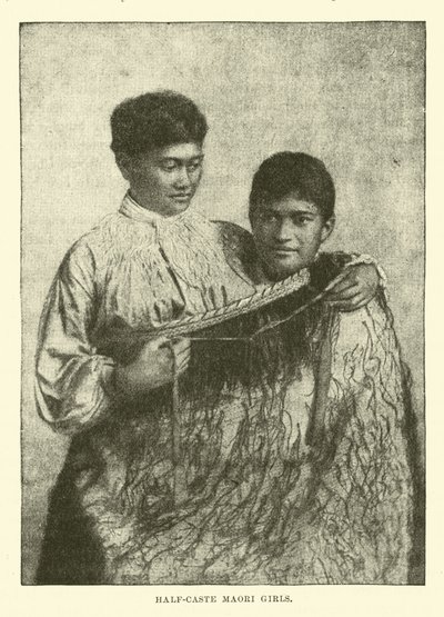 Half-Caste Maori Girls by English School