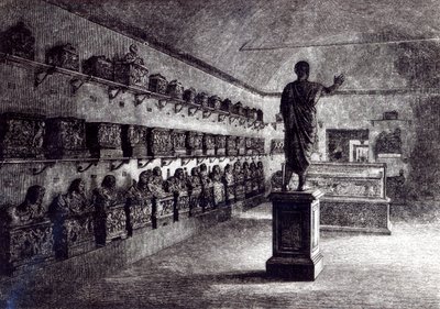 Hall of the Arringatore, Etruscan Museum, Florence by English School